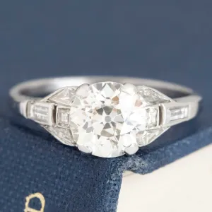 1.86ctw Art Deco Old European Cut Diamond Ring