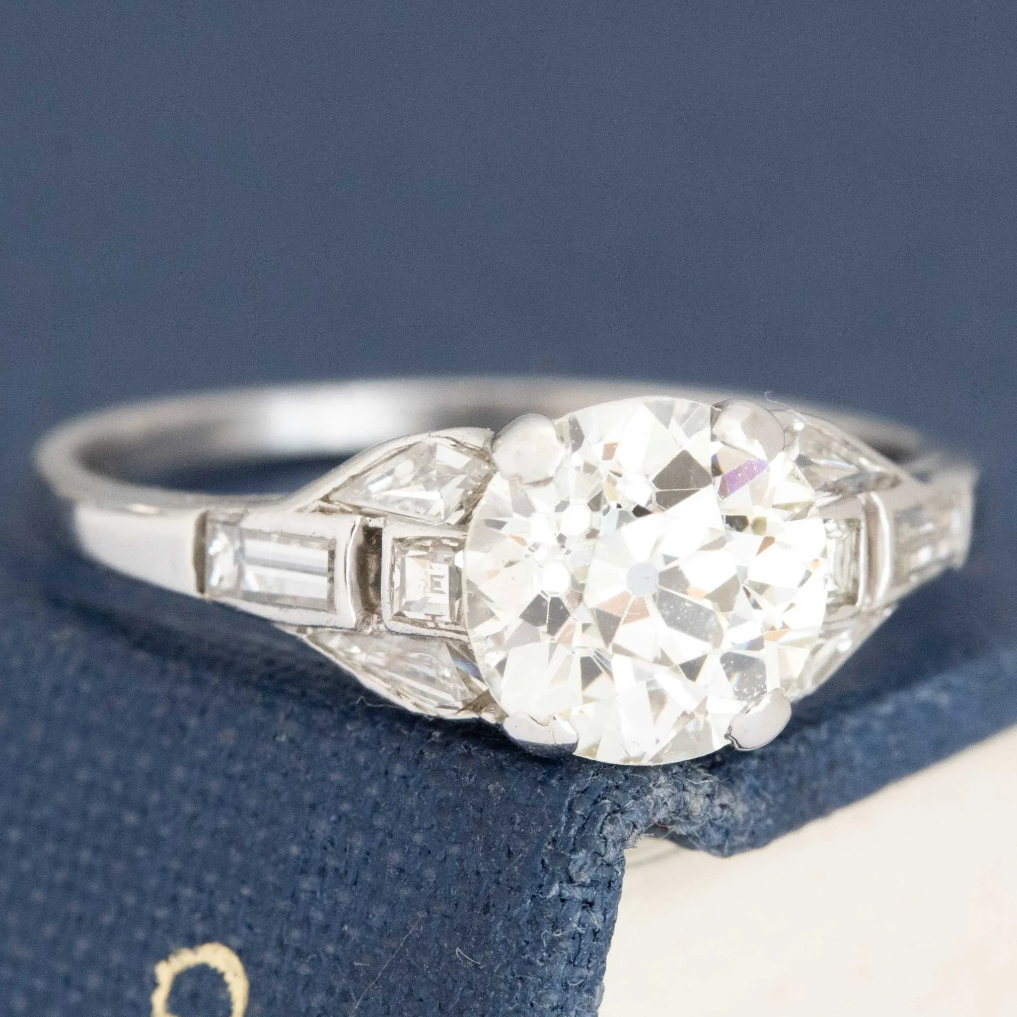1.86ctw Art Deco Old European Cut Diamond Ring