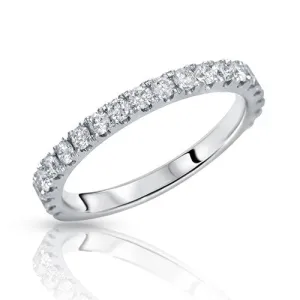 18k White Gold Diamond thin Mirco Pave 3/4 Eternity Band