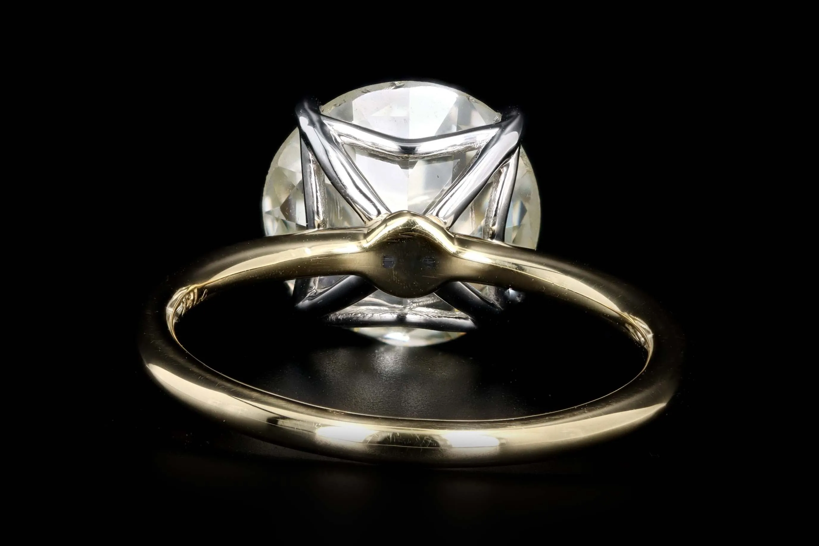 18K Yellow Gold & Platinum 4.51 Carat Old European Cut Diamond Solitaire Engagement Ring