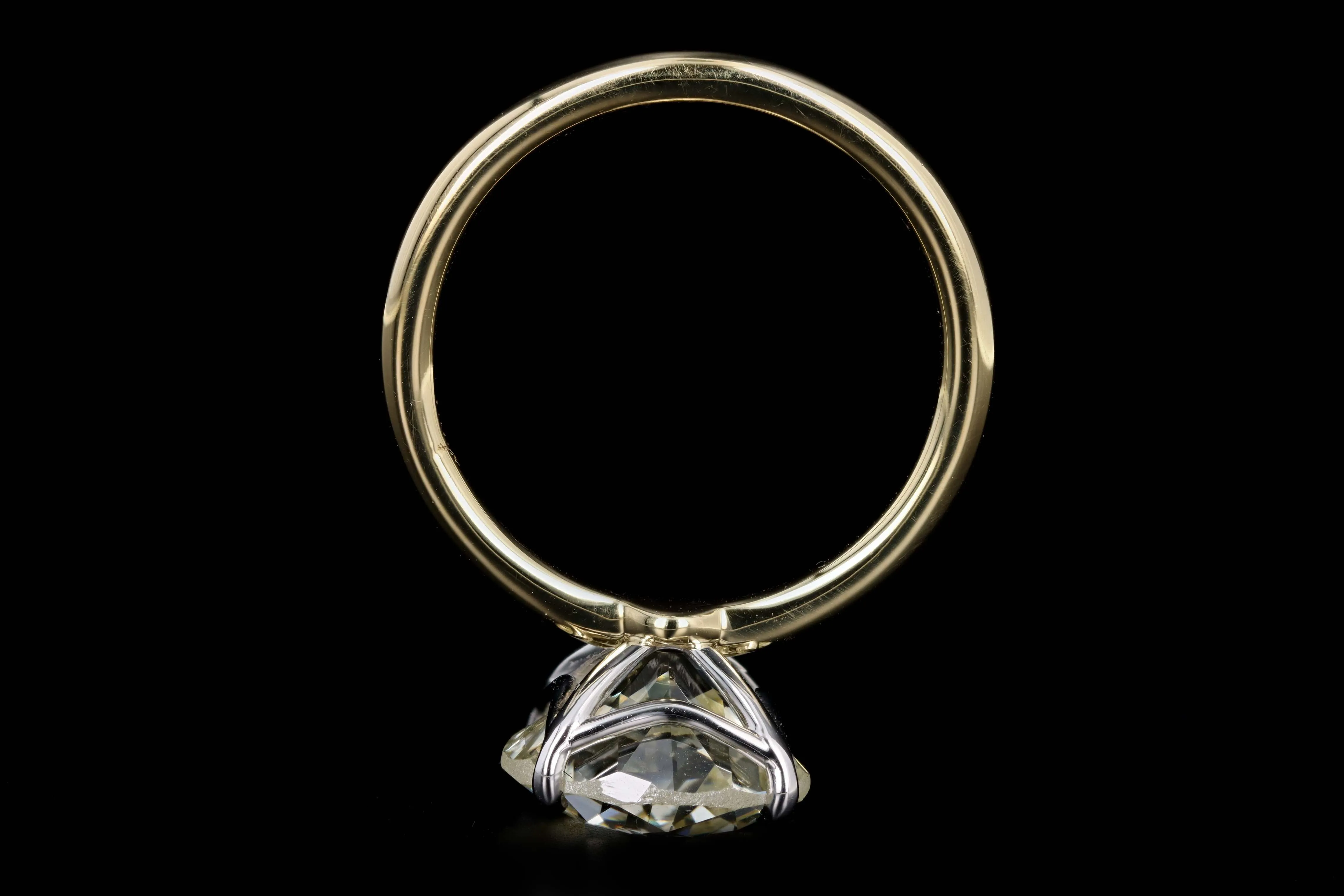 18K Yellow Gold & Platinum 4.51 Carat Old European Cut Diamond Solitaire Engagement Ring