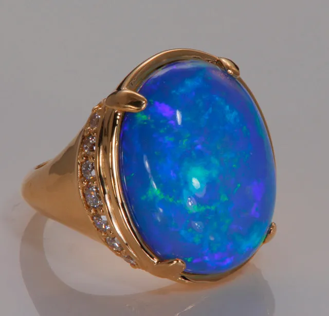 18K Yellow Gold Opal Ring Designed by Christopher Michael
