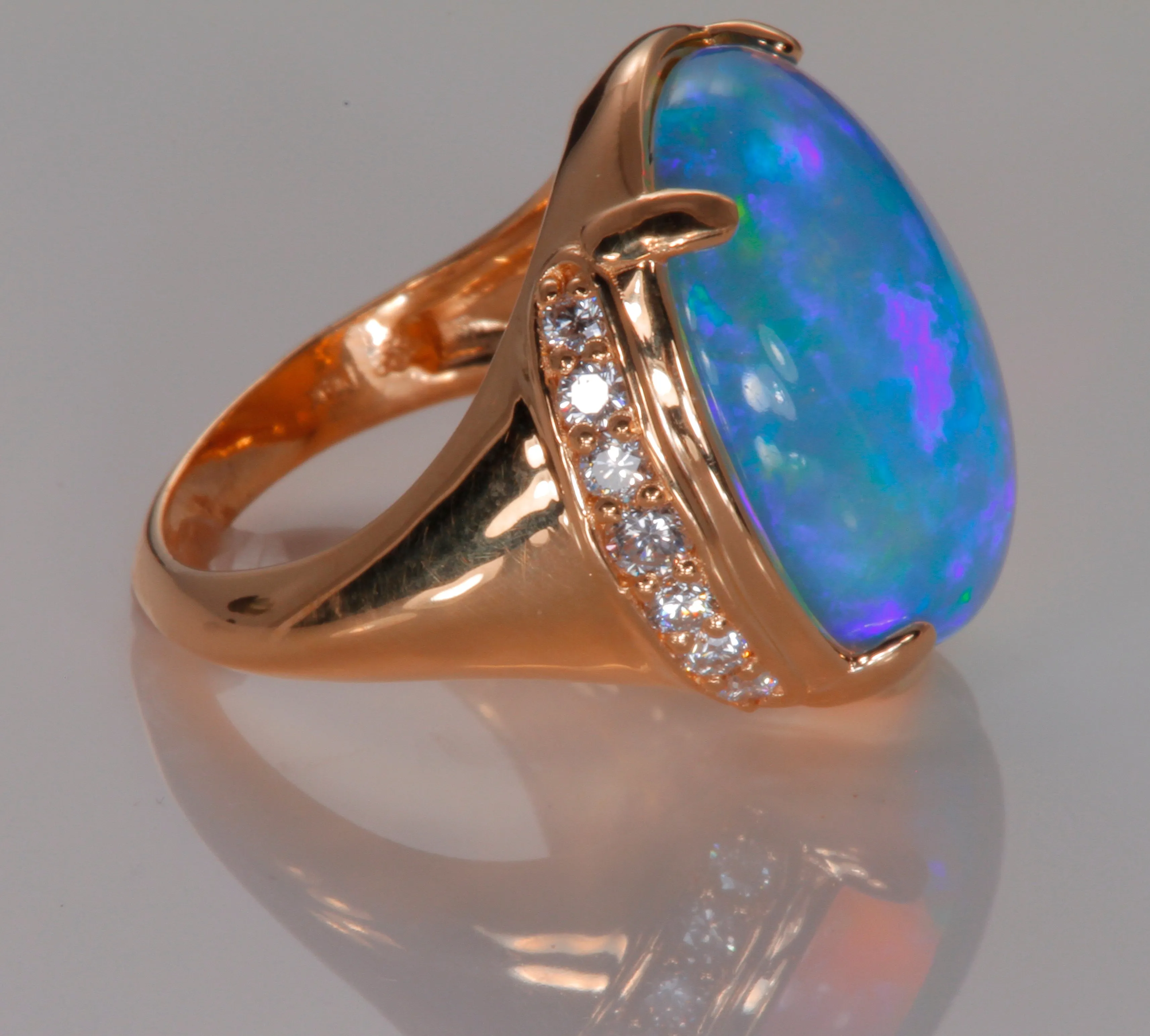 18K Yellow Gold Opal Ring Designed by Christopher Michael