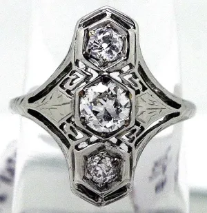 1930s Art Deco Filigree Diamond Ring