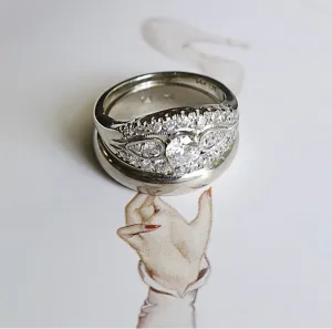 1950s Litwin 14kt Gold and Diamond Ring