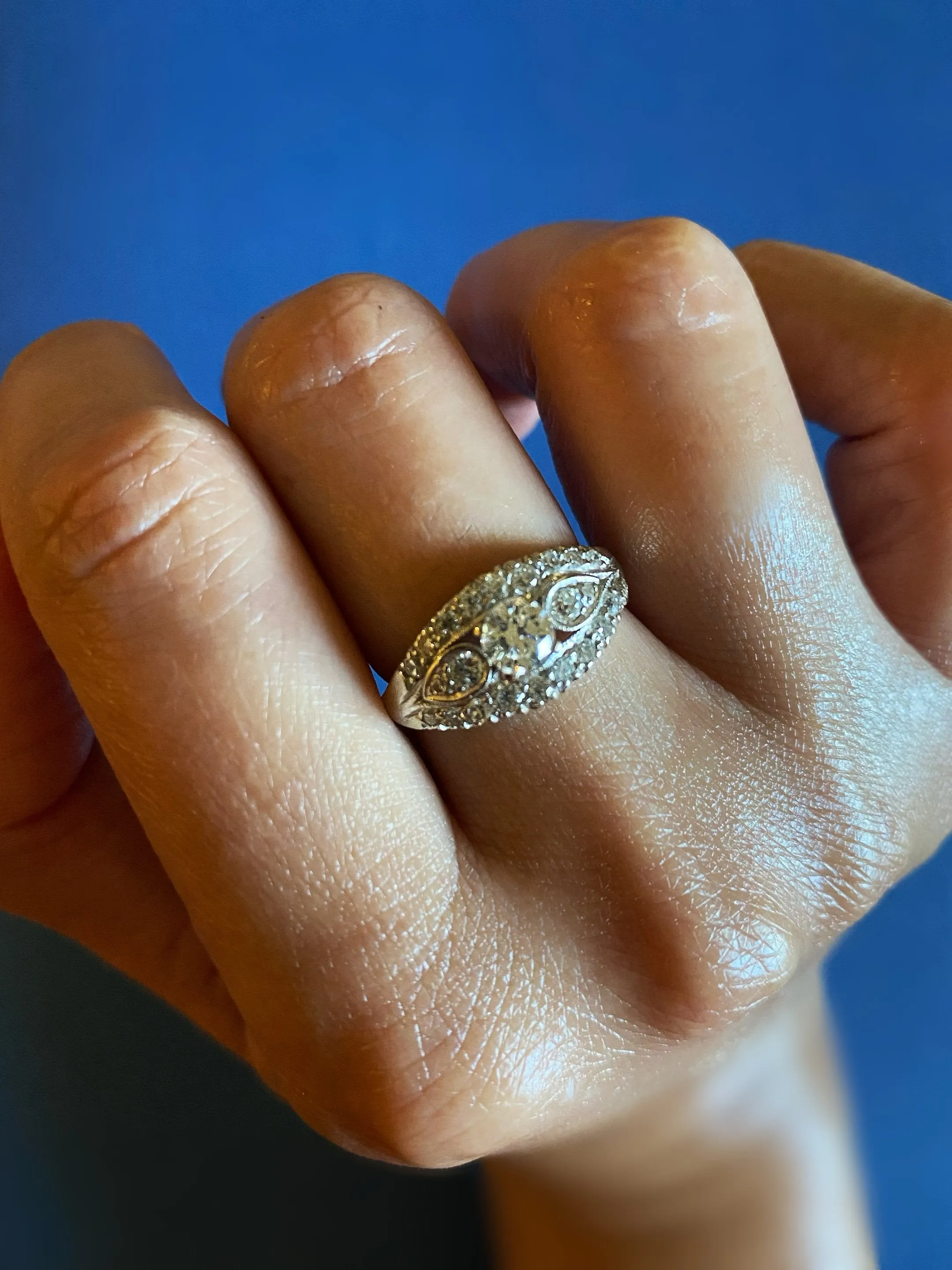 1950s Litwin 14kt Gold and Diamond Ring