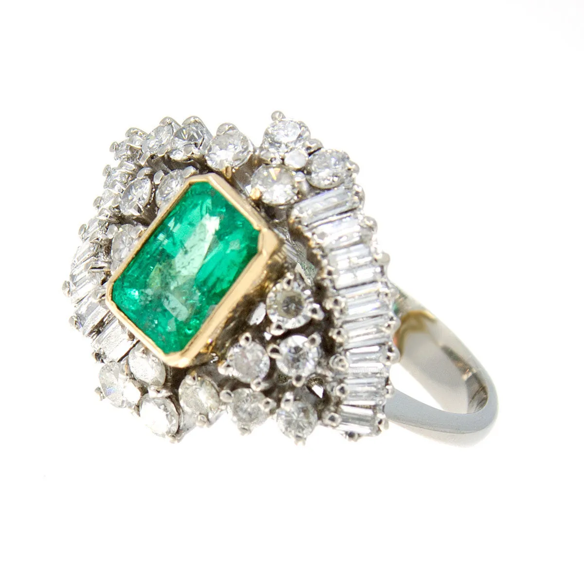 1960s Emerald & Diamond Cocktail Ring