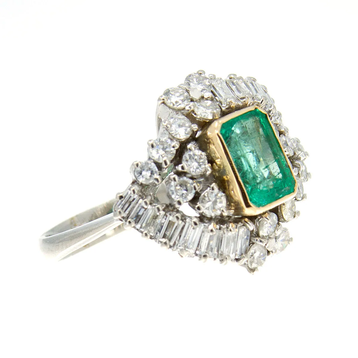 1960s Emerald & Diamond Cocktail Ring