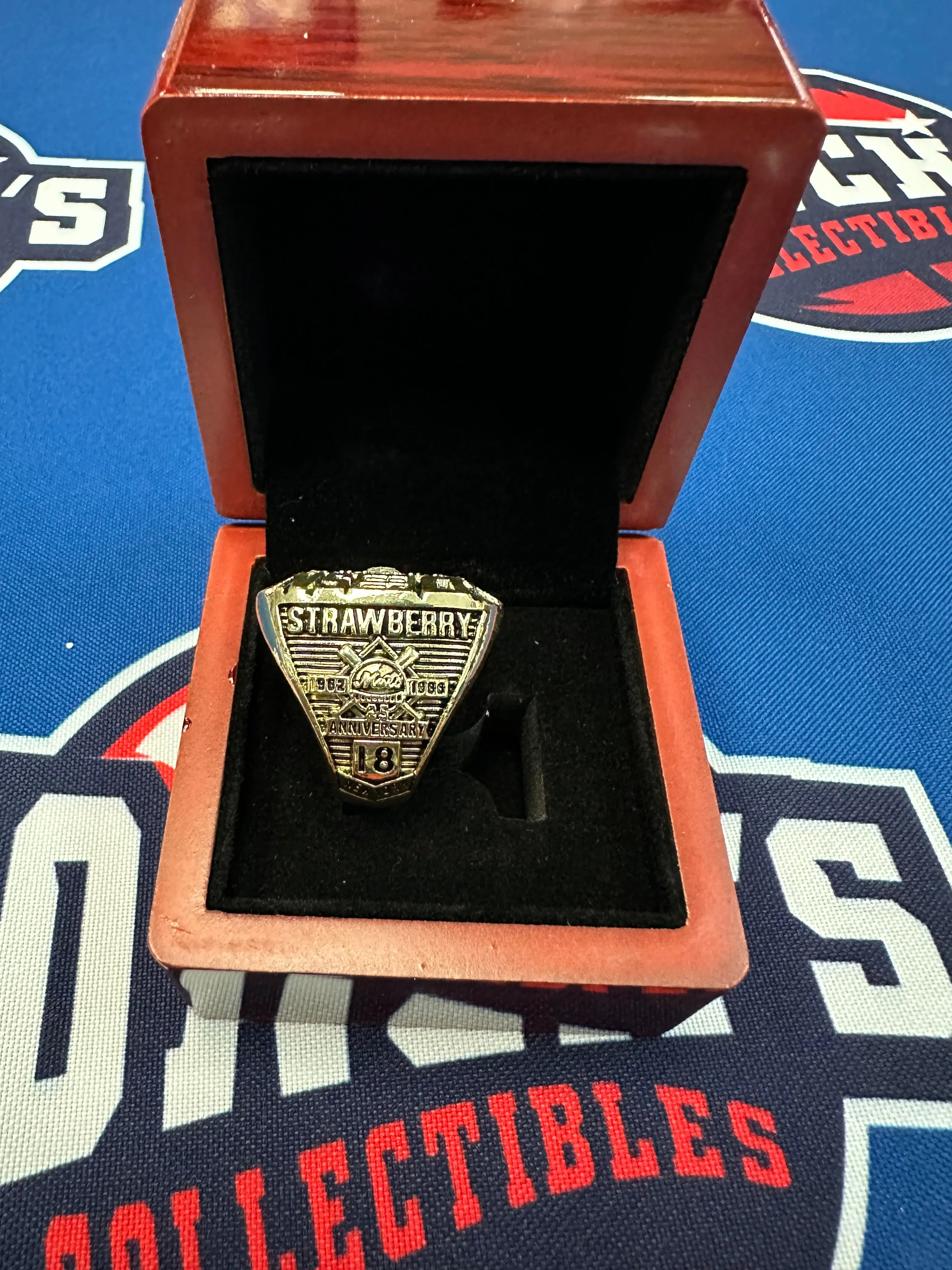 1986 New York Mets DARRYL STRAWBERRY Replica World Series Ring w/ Display Box