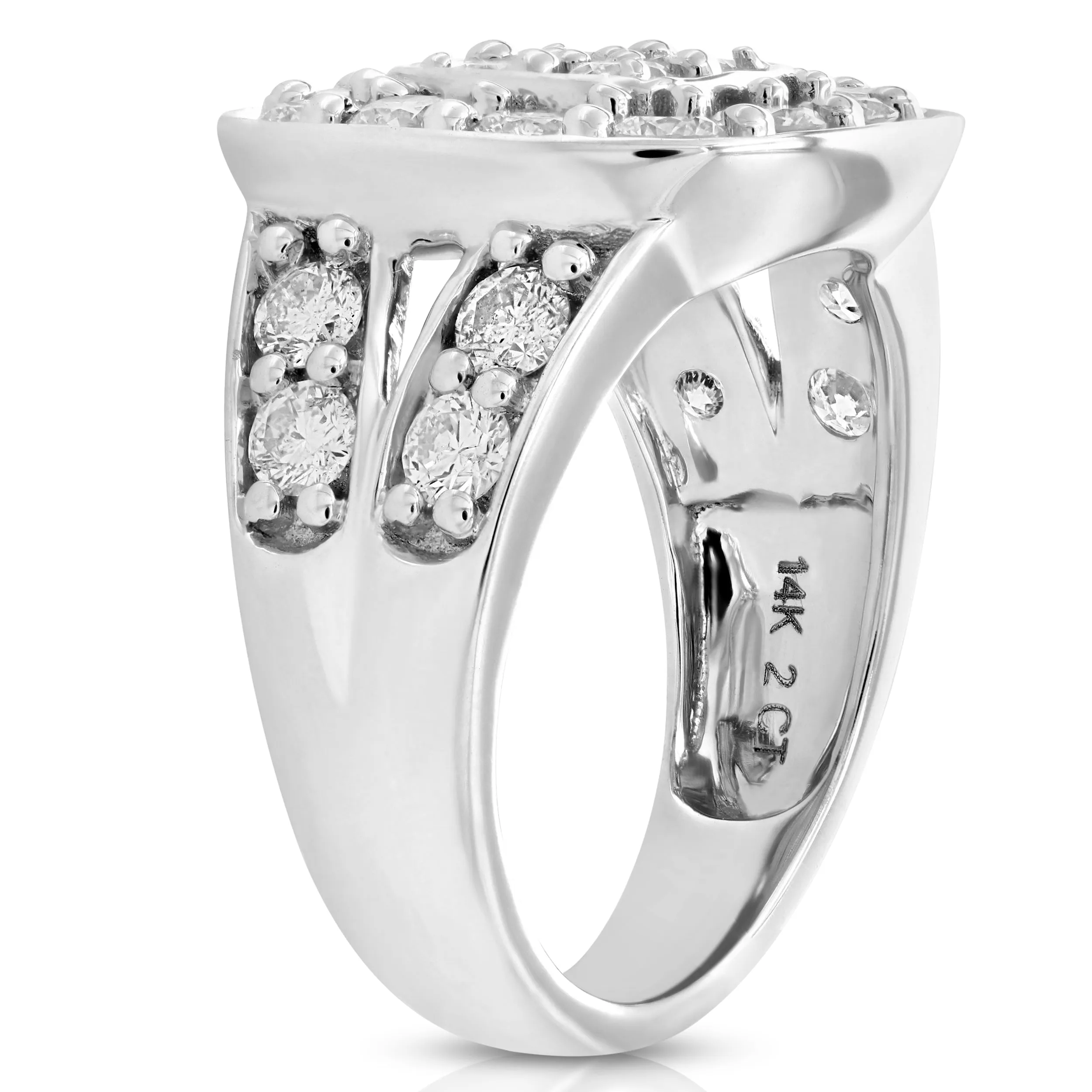 2 cttw Diamond Cushion Engagement Rings in 14K White Gold