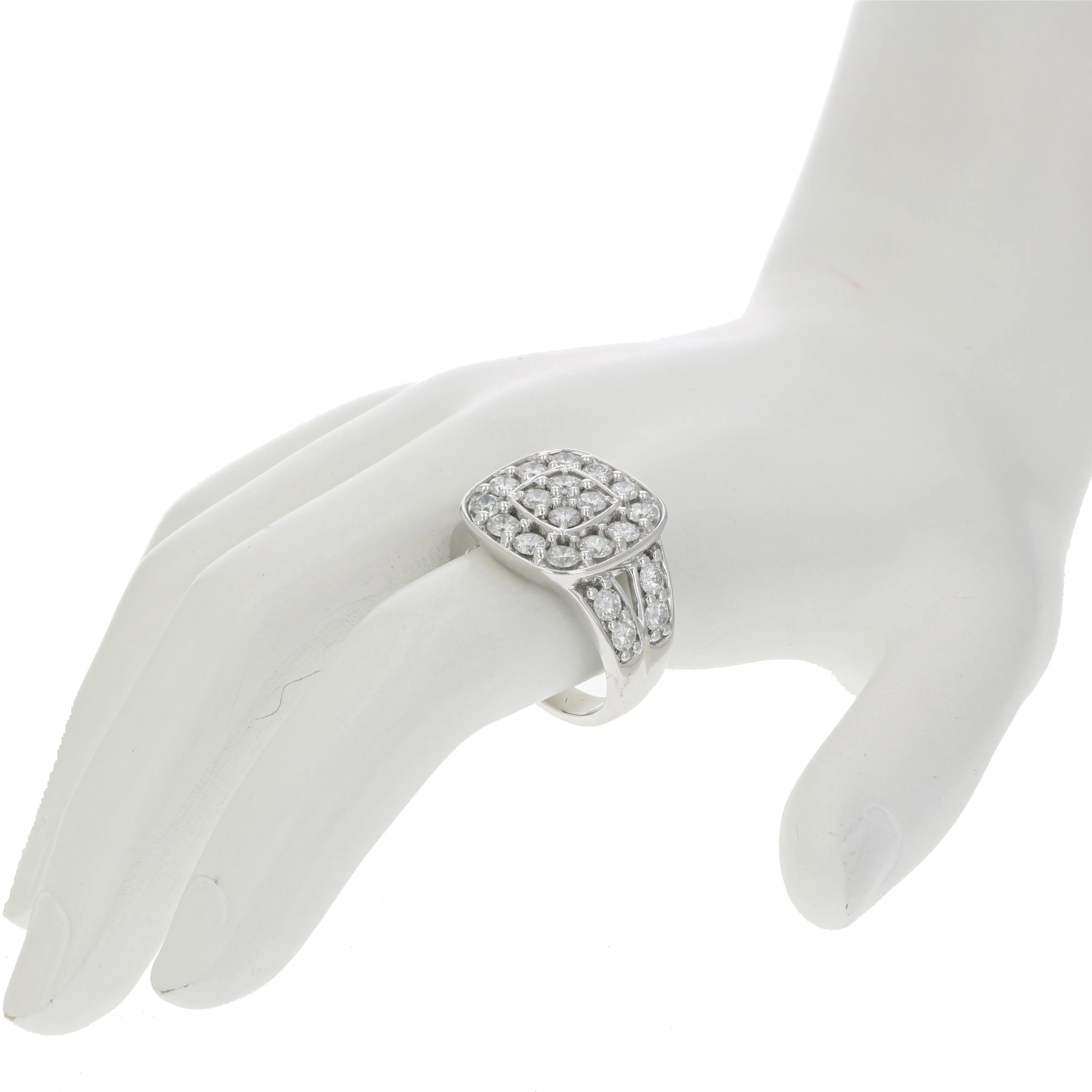 2 cttw Diamond Cushion Engagement Rings in 14K White Gold