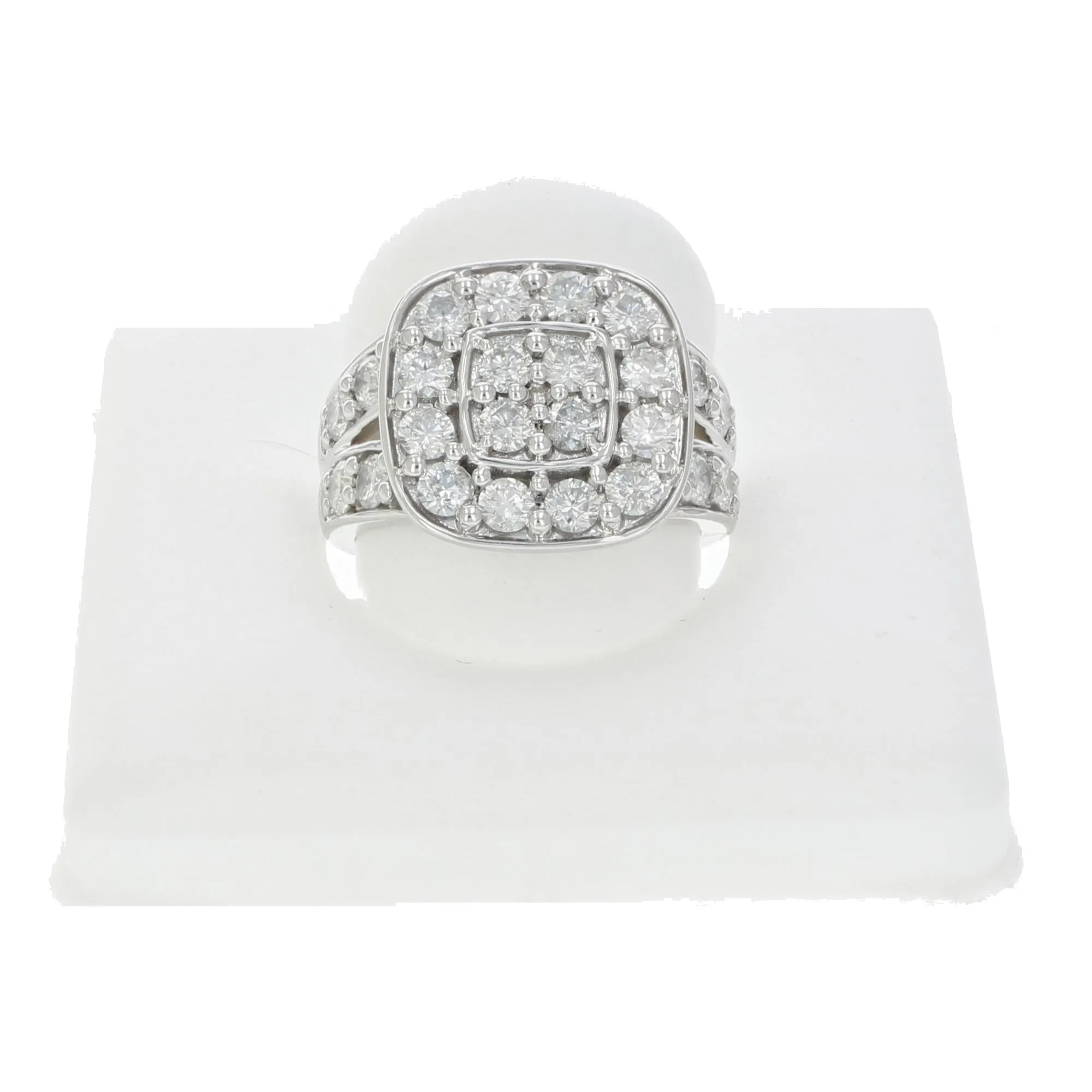 2 cttw Diamond Cushion Engagement Rings in 14K White Gold