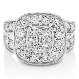 2 cttw Diamond Cushion Engagement Rings in 14K White Gold