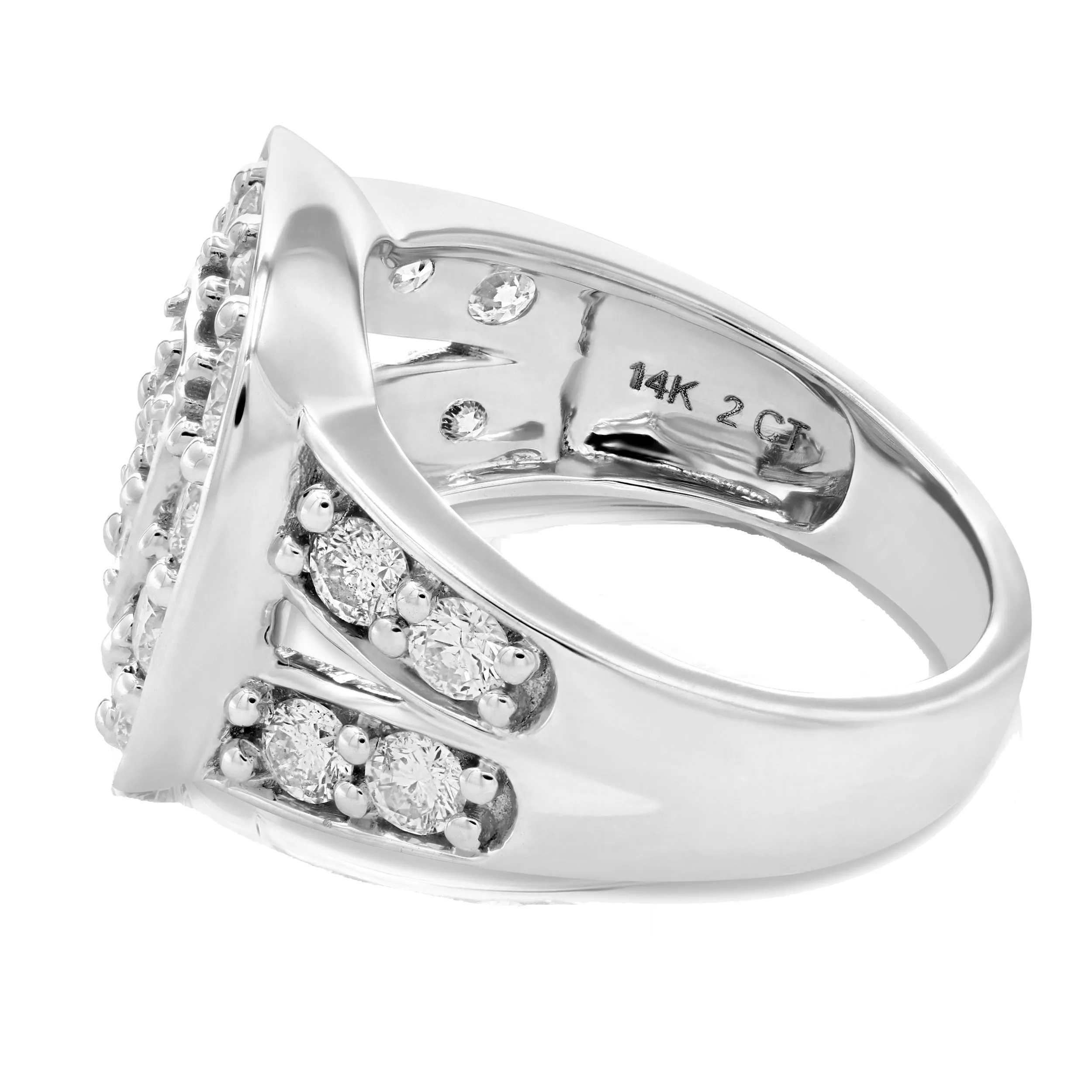 2 cttw Diamond Cushion Engagement Rings in 14K White Gold
