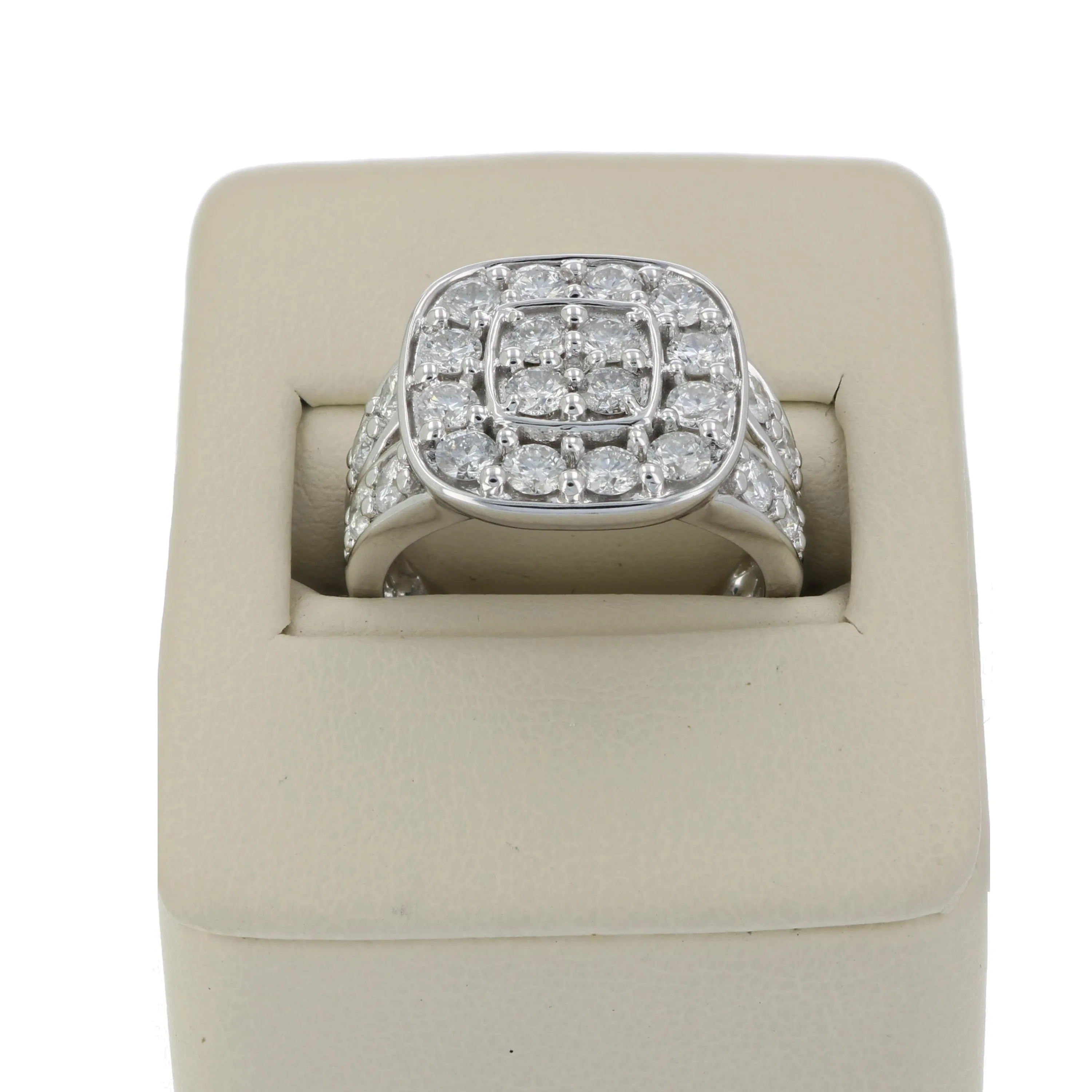 2 cttw Diamond Cushion Engagement Rings in 14K White Gold