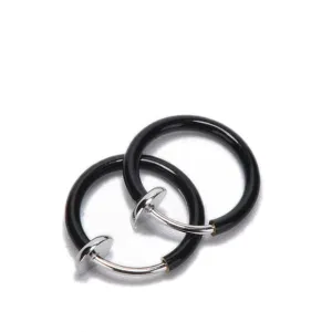 2 PCS 6 Colors Punk Goth False Hoop Earrings Clip on Nose Lip Ear Fake Piercing Rings