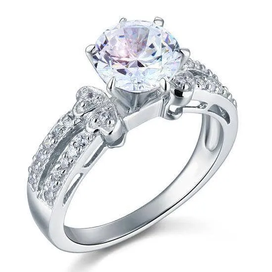 2.0 Ct Diamond Split Shank Engagement Ring