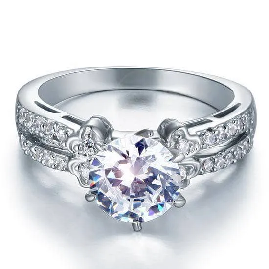 2.0 Ct Diamond Split Shank Engagement Ring