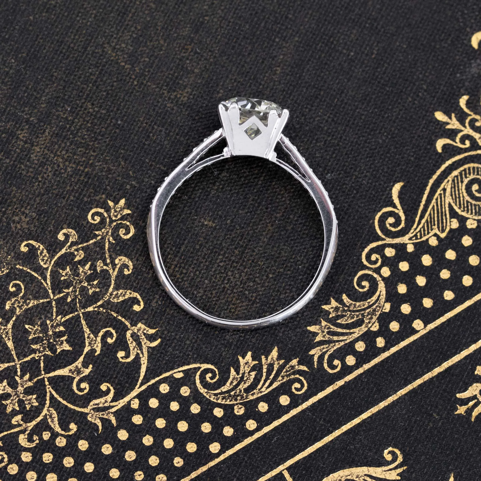 2.02ct Antique Old European Cut Diamond Solitaire, GIA L VS1