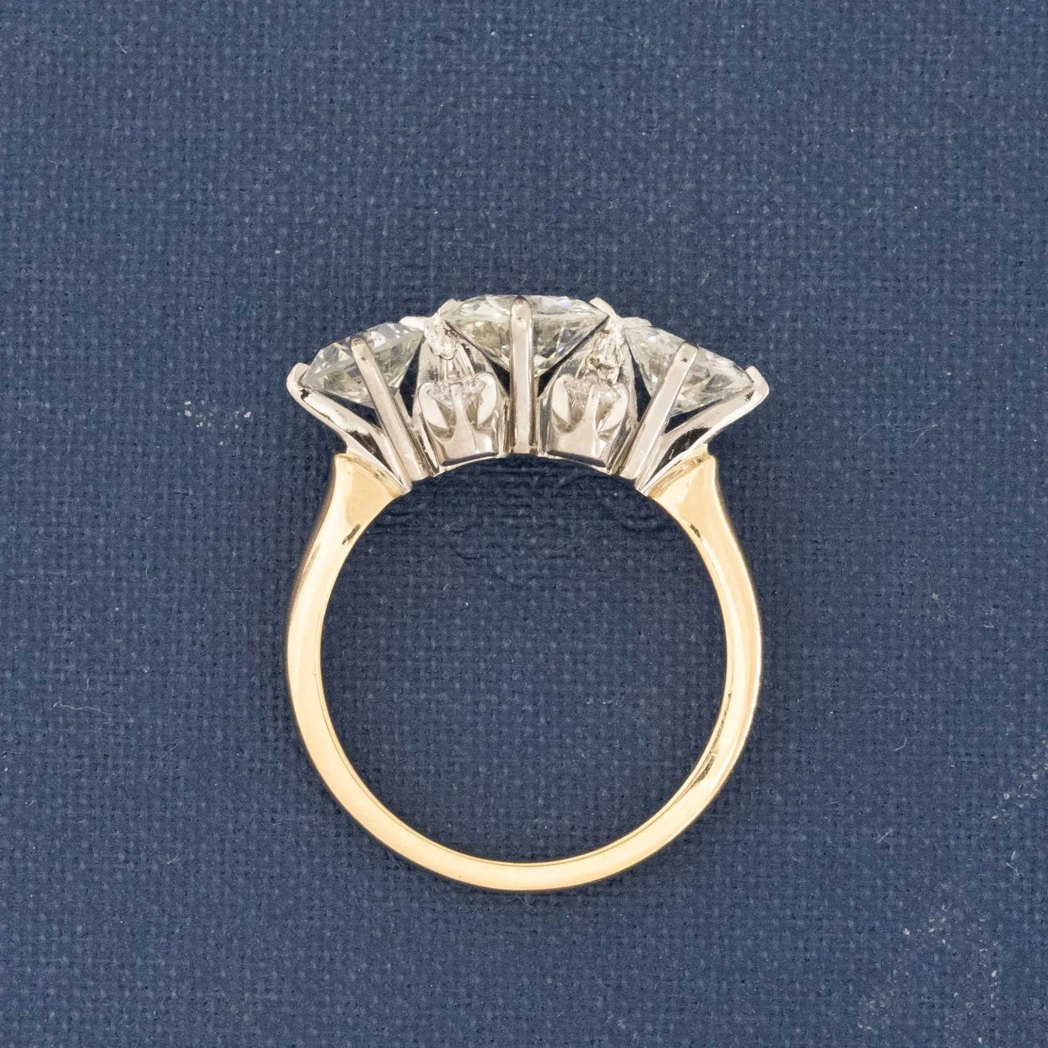 2.41ctw Old European Cut Diamond Trilogy Ring by Jabel