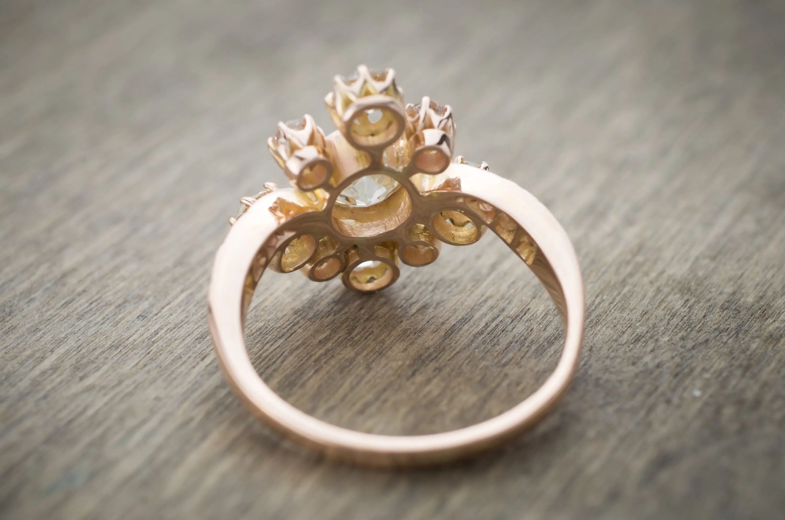 2.43CTW OLD EUROPEAN CUT DIAMOND TIARA STYLE RING