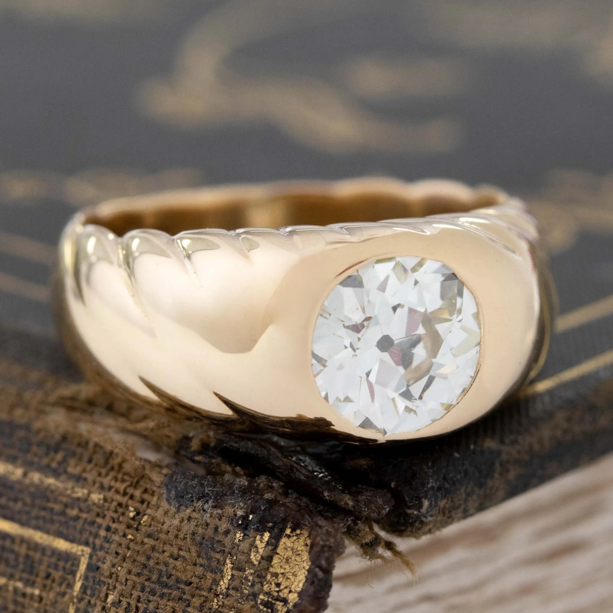 2.49ct Old European Cut Diamond Solitaire, GIA, French