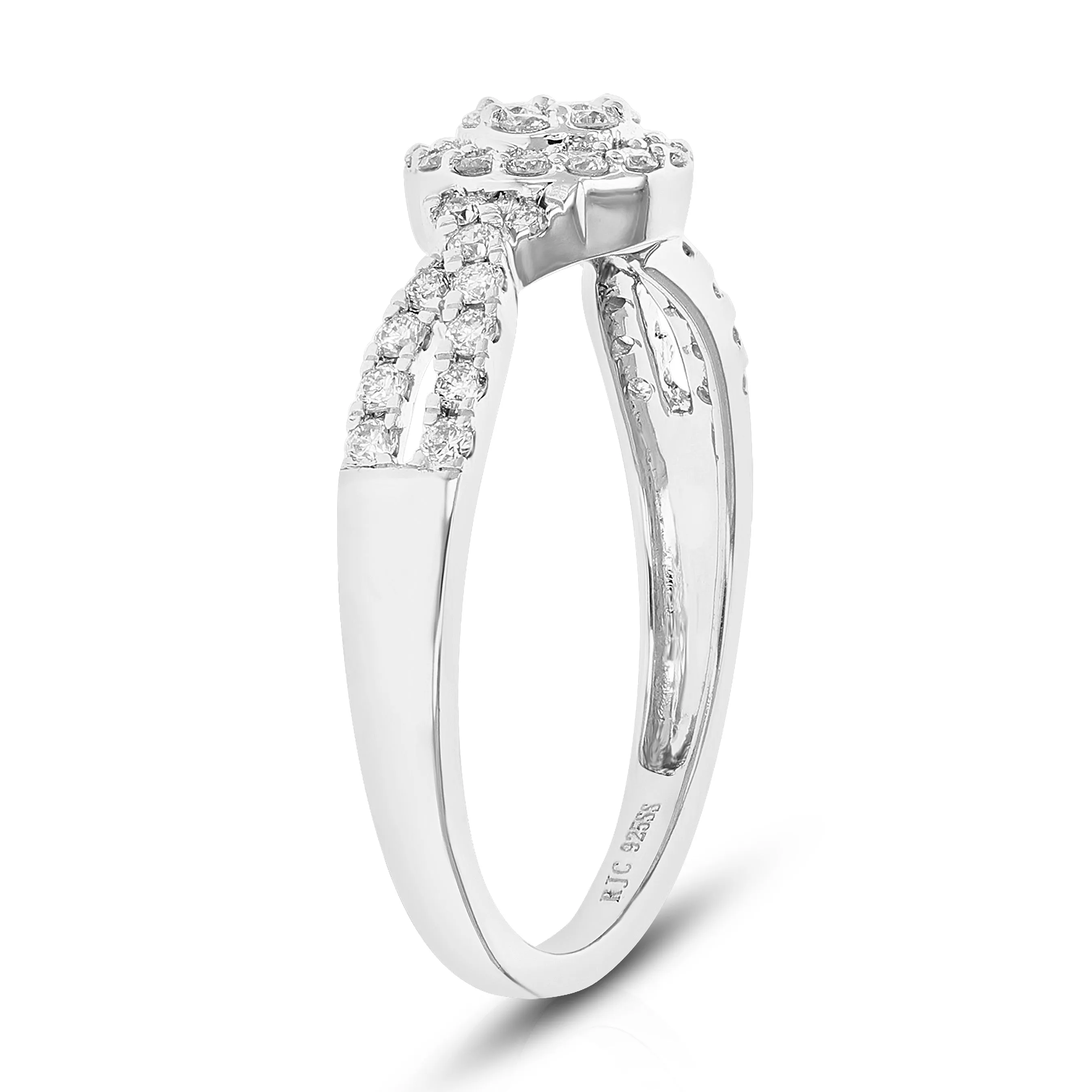 2/5 cttw Lab Grown Diamond Knot Engagement Rings Sterling Silver