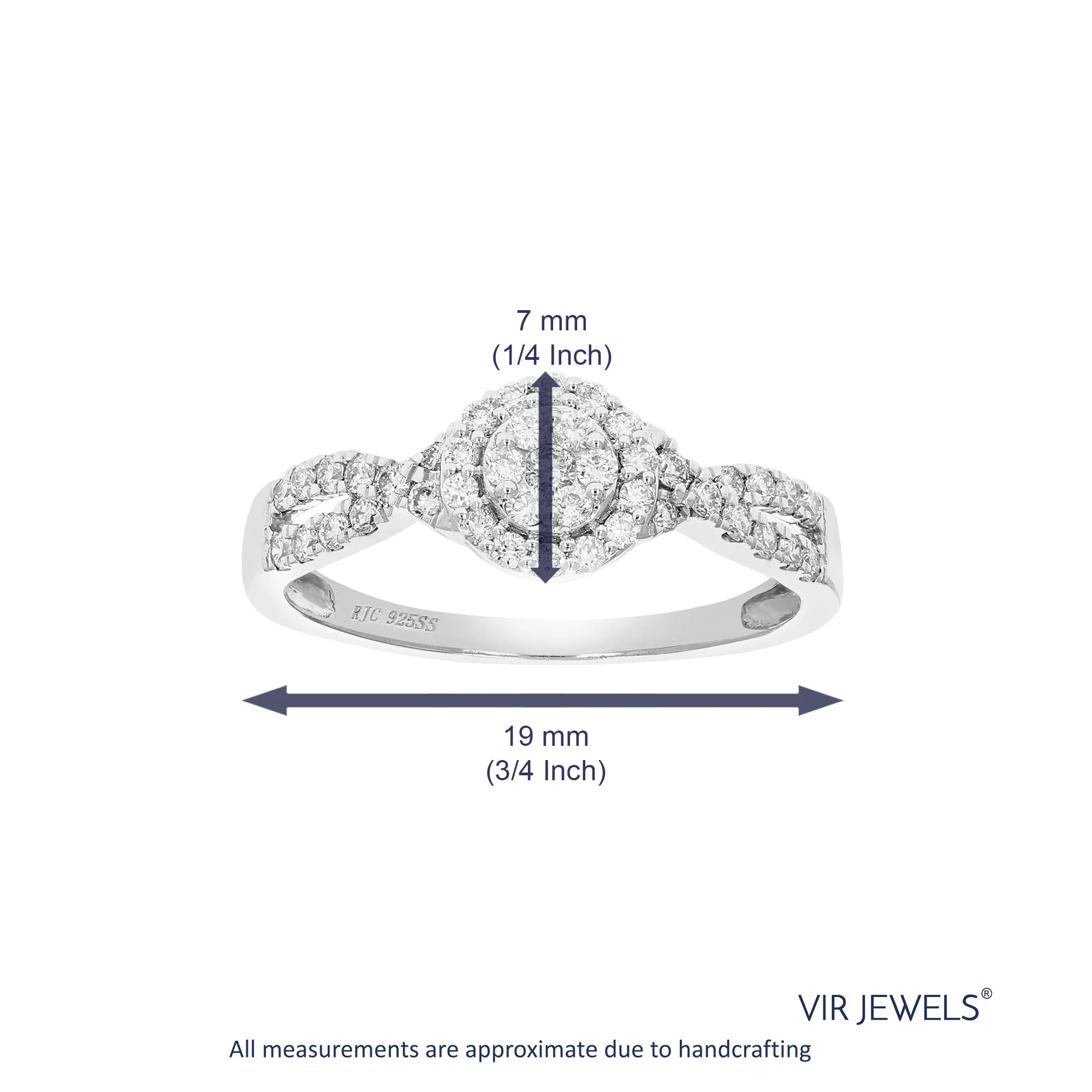 2/5 cttw Lab Grown Diamond Knot Engagement Rings Sterling Silver