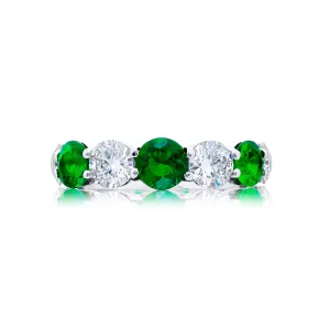 2.86ctw Emerald & Diamond Band