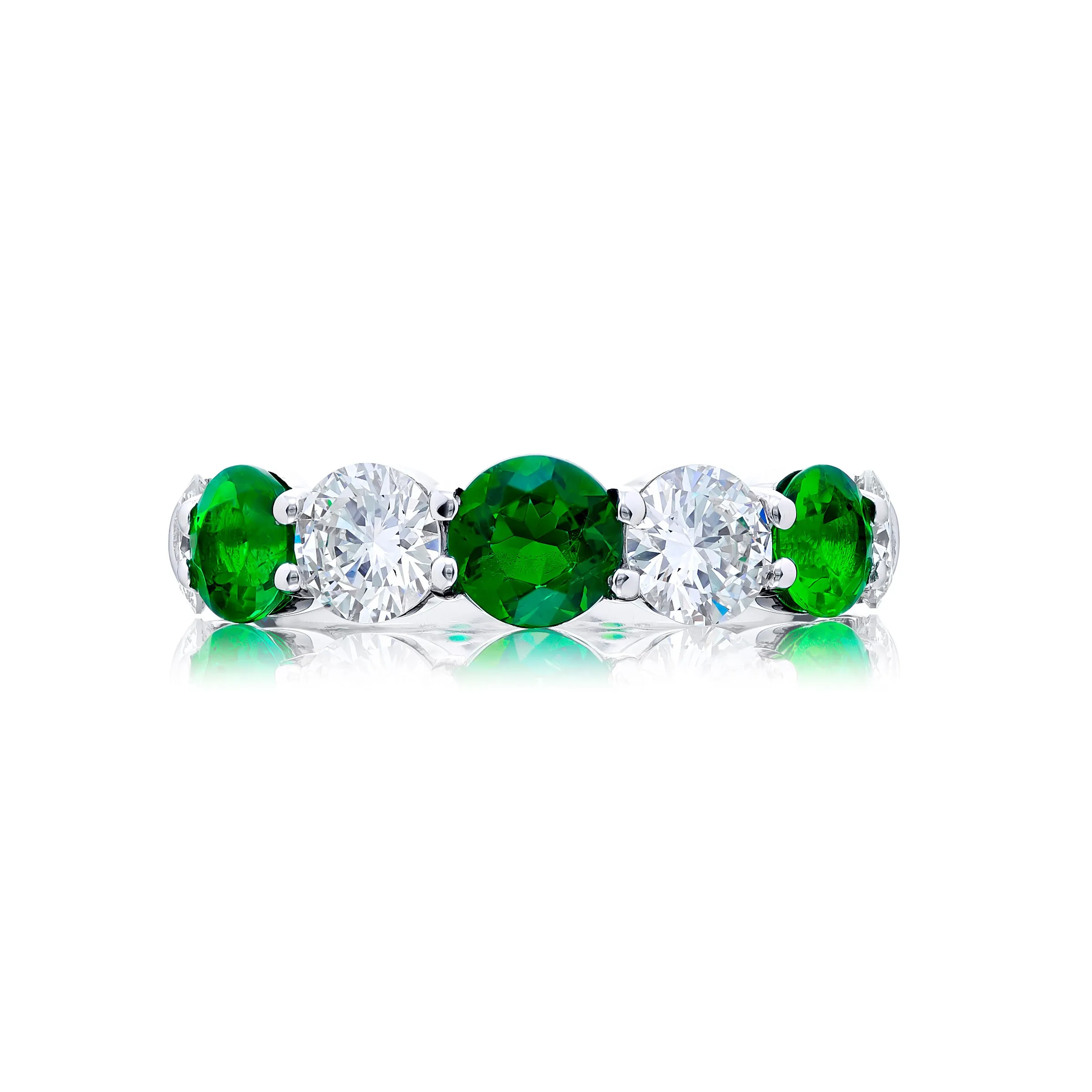 2.86ctw Emerald & Diamond Band
