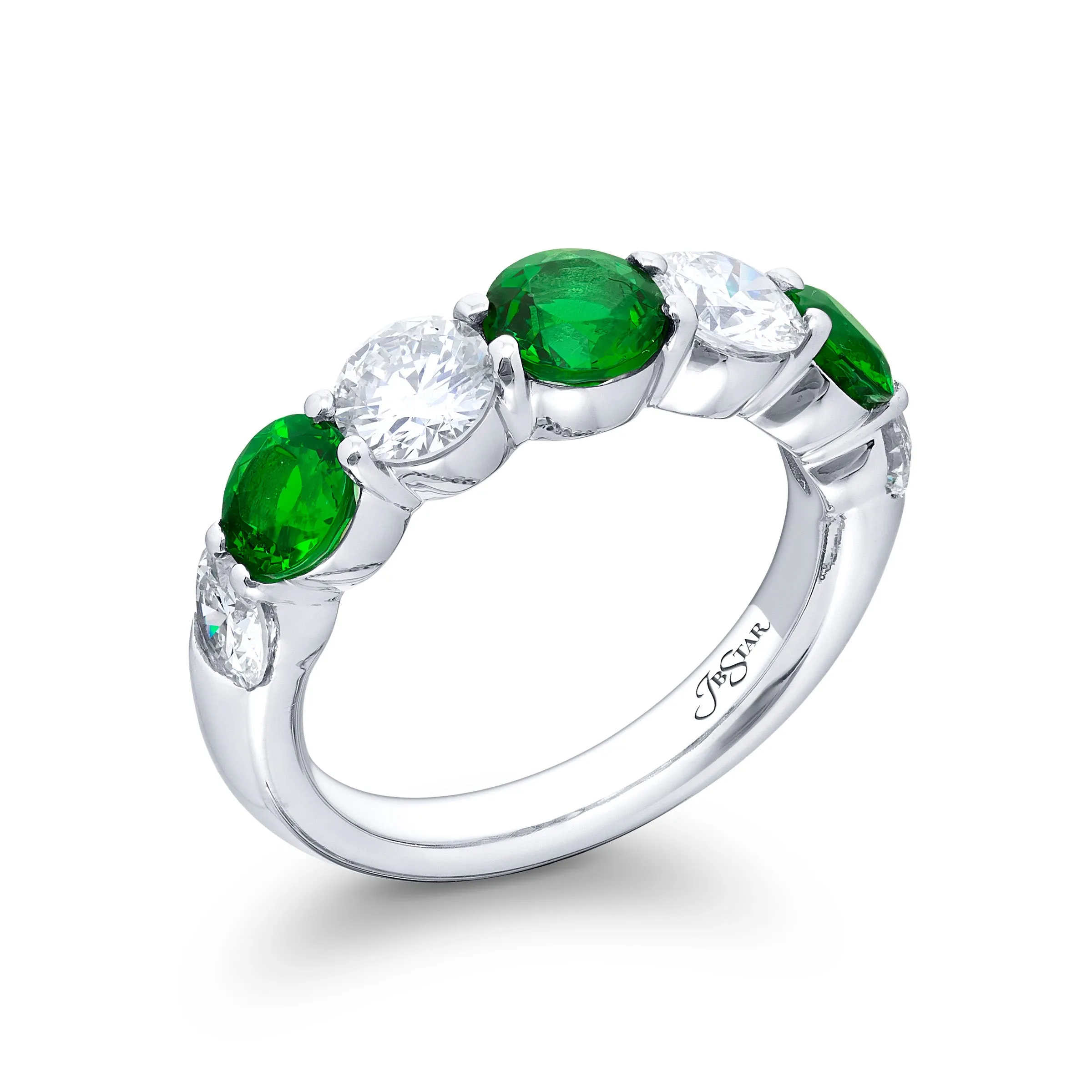 2.86ctw Emerald & Diamond Band