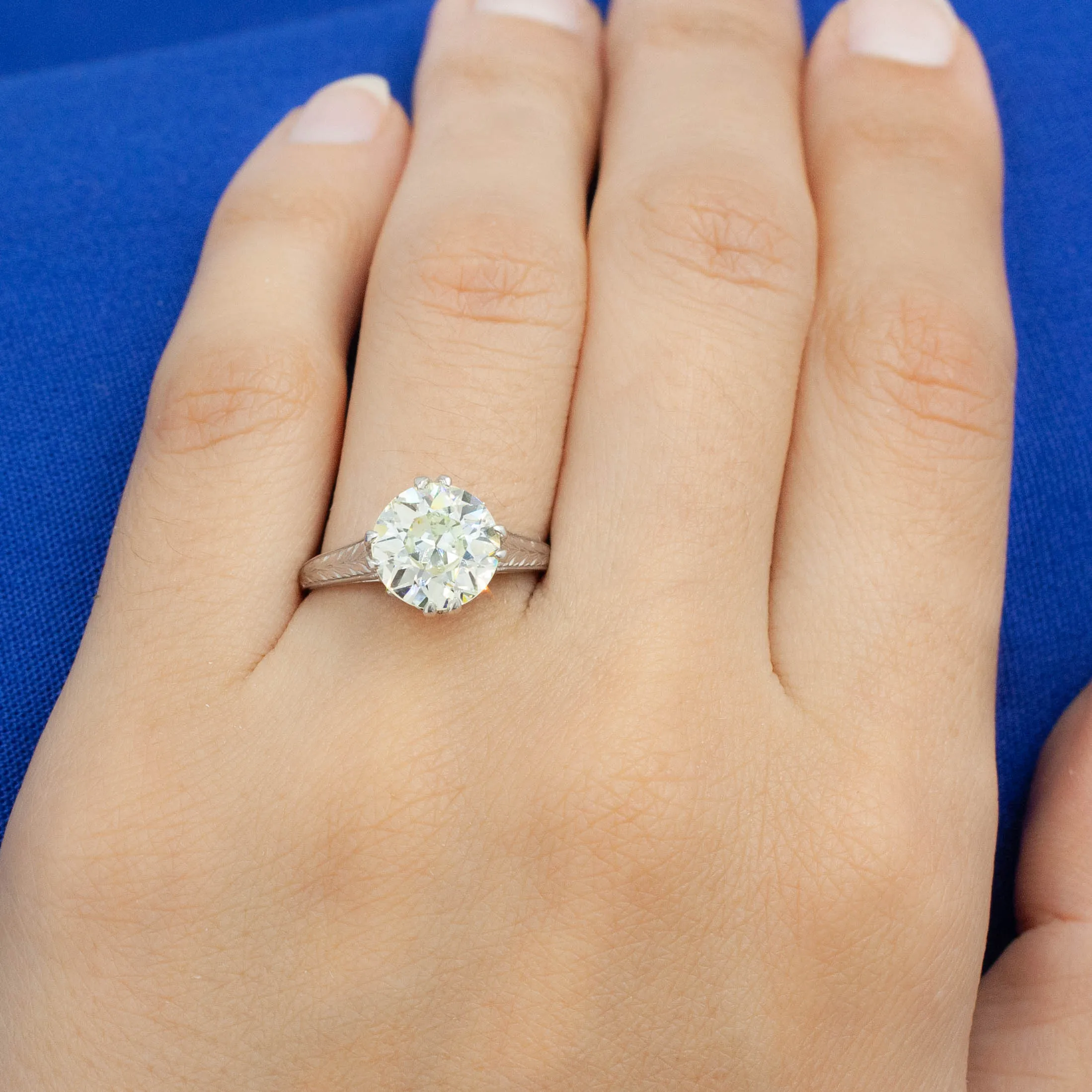 3 Carat Old European Diamond Solitaire c1910