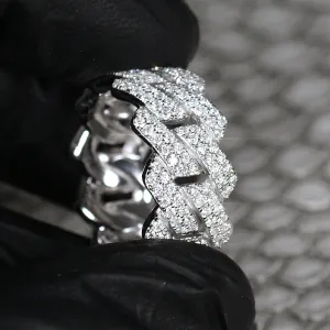 3 Carat VVS1 Moissanite Cuban Link Ring