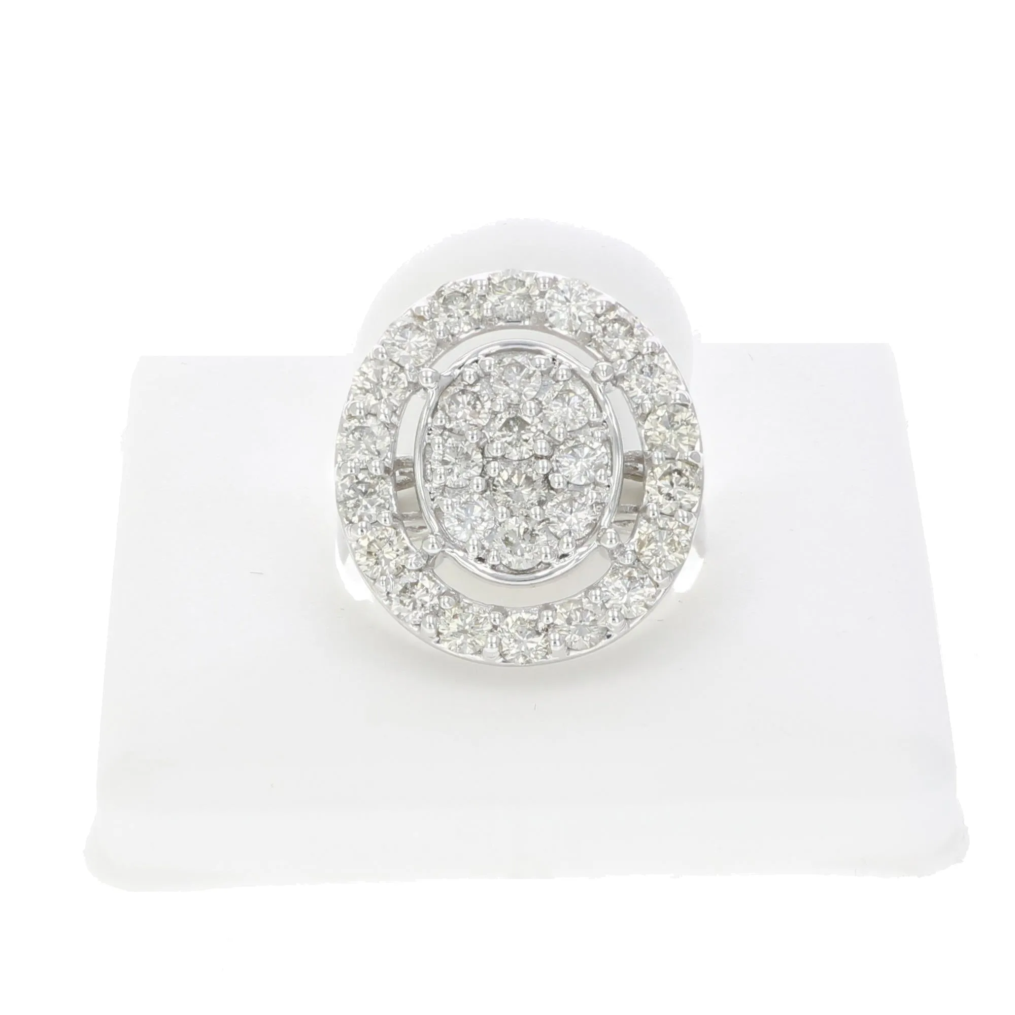 3 cttw Diamond Classic Oval Engagement Rings in 14K White Gold