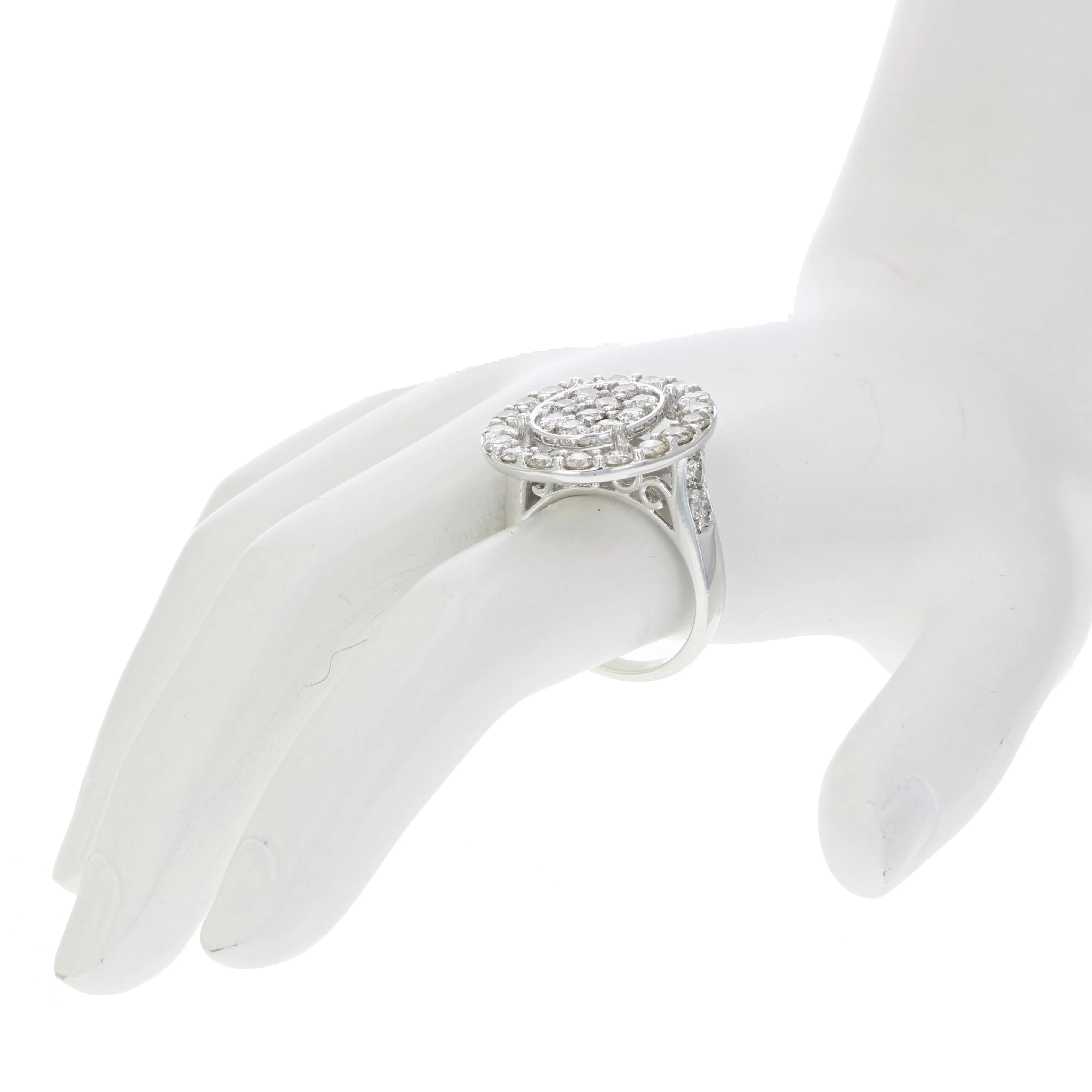 3 cttw Diamond Classic Oval Engagement Rings in 14K White Gold