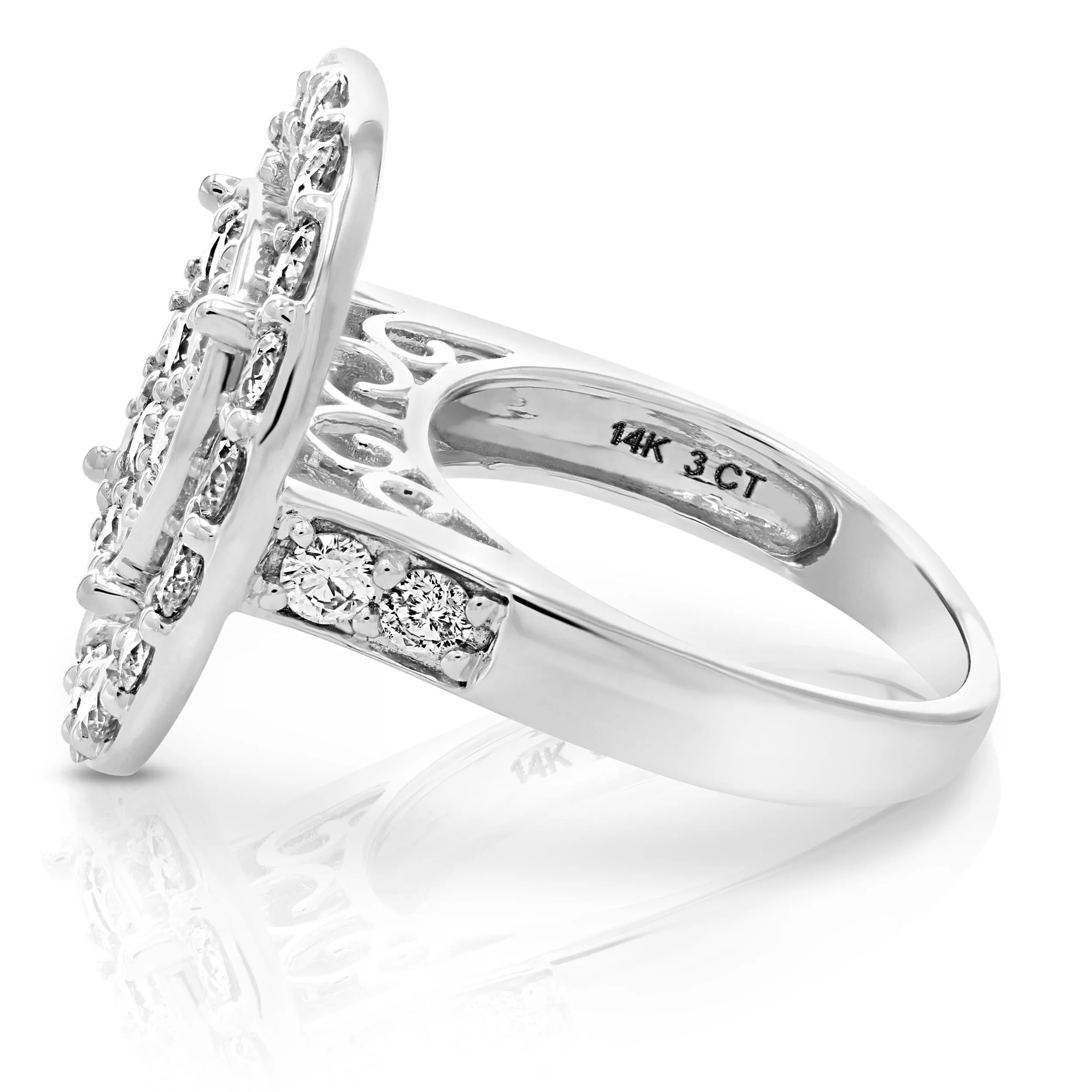 3 cttw Diamond Classic Oval Engagement Rings in 14K White Gold
