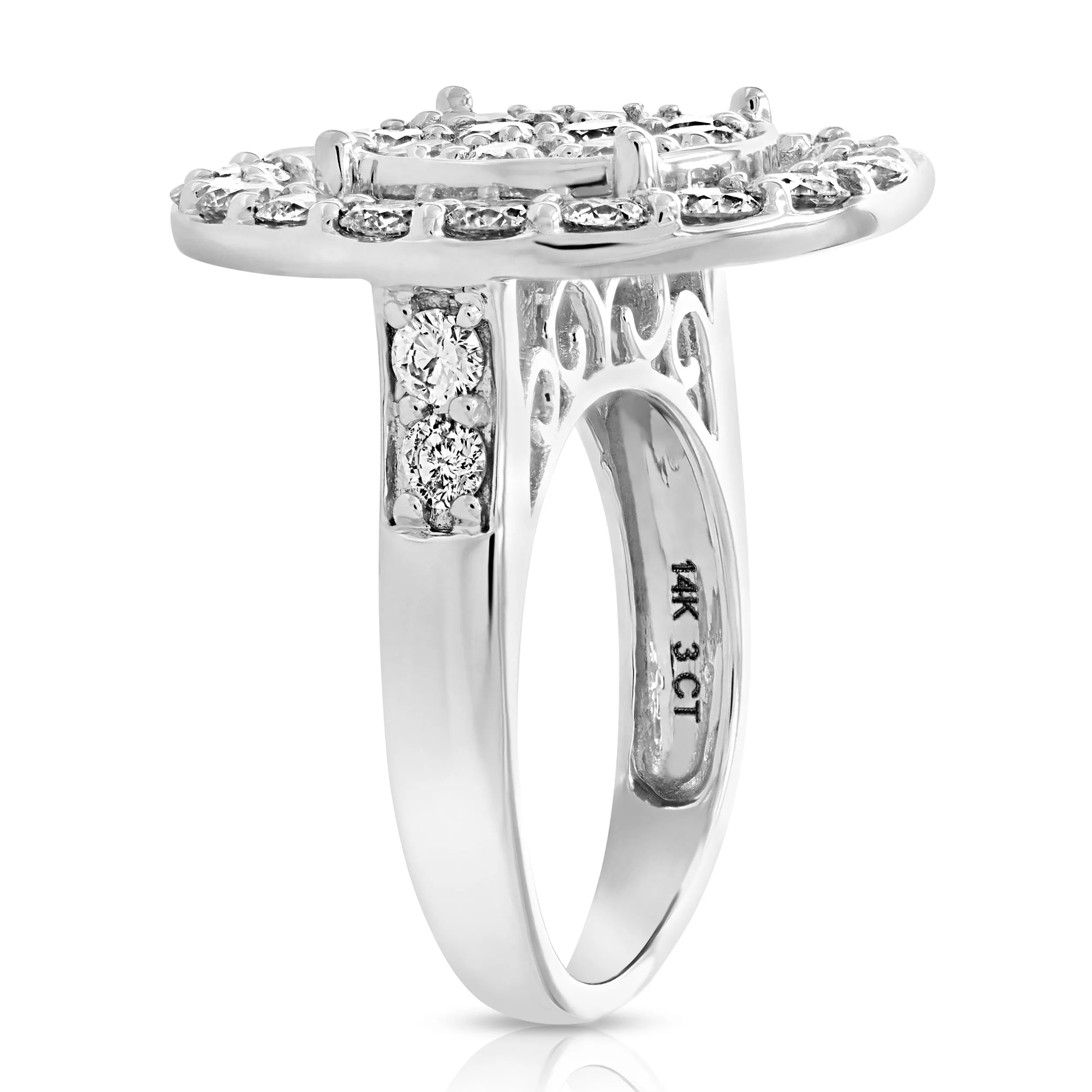 3 cttw Diamond Classic Oval Engagement Rings in 14K White Gold