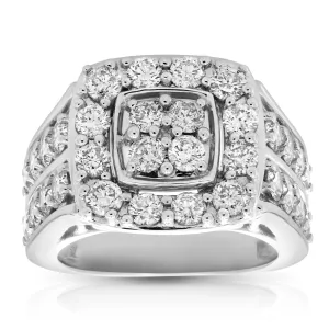 3 cttw Diamond Cushion Cluster Engagement Rings in 14K White Gold