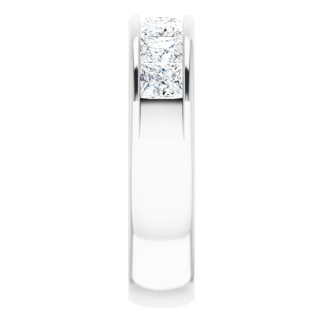 3.0 ctw Channel Set Princess Diamond Men's Ring