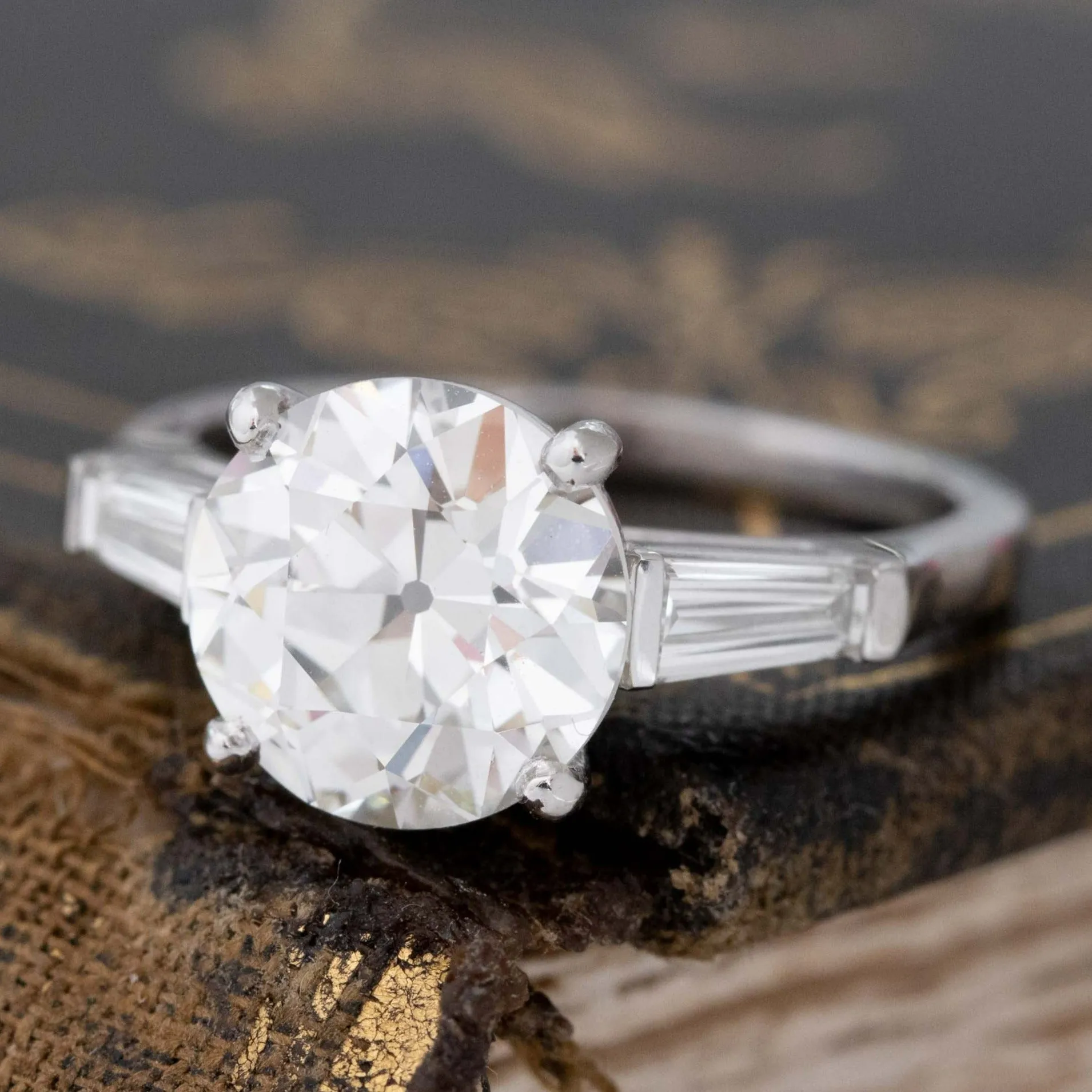 3.00ct Old European Cut Diamond Solitaire, GIA K VVS2
