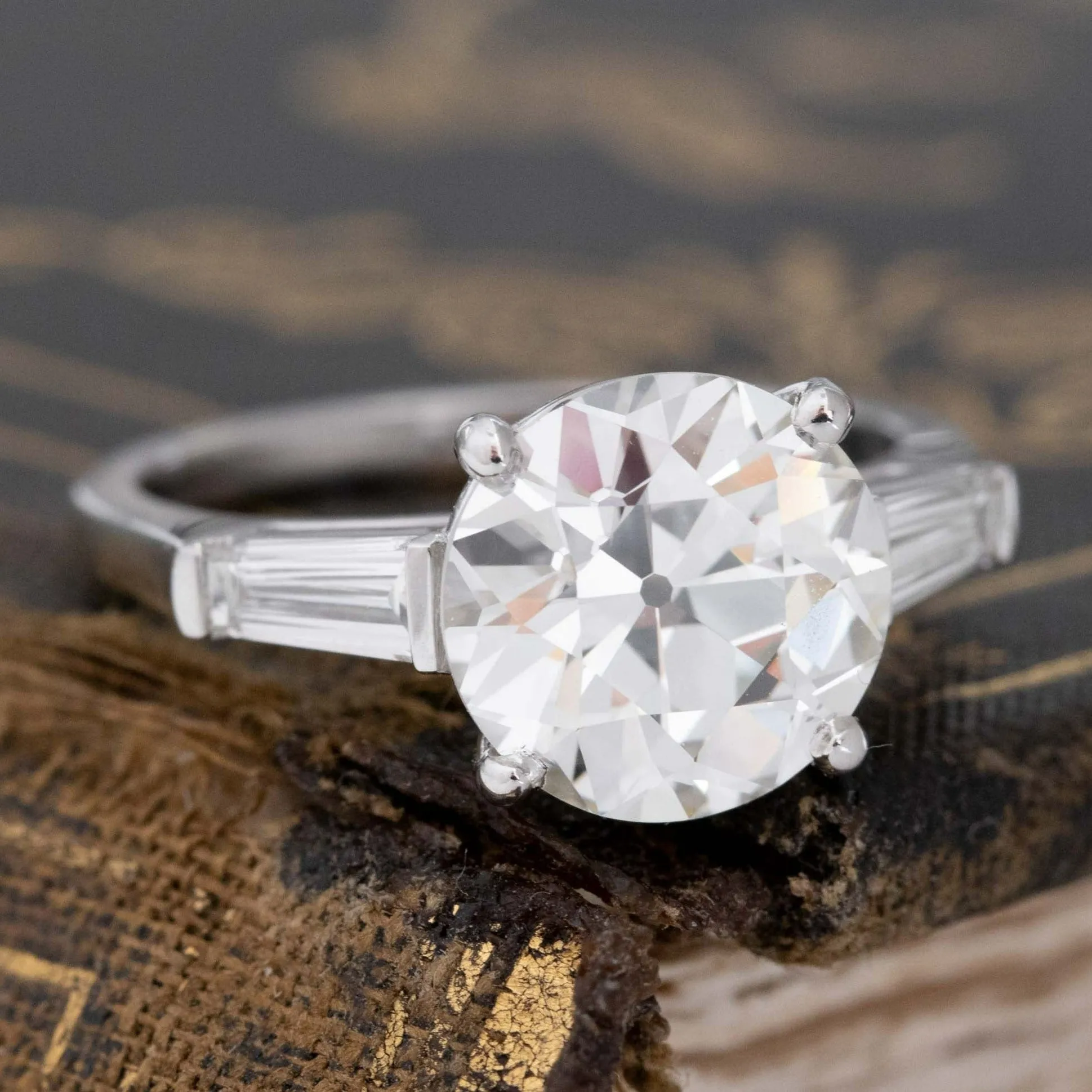 3.00ct Old European Cut Diamond Solitaire, GIA K VVS2