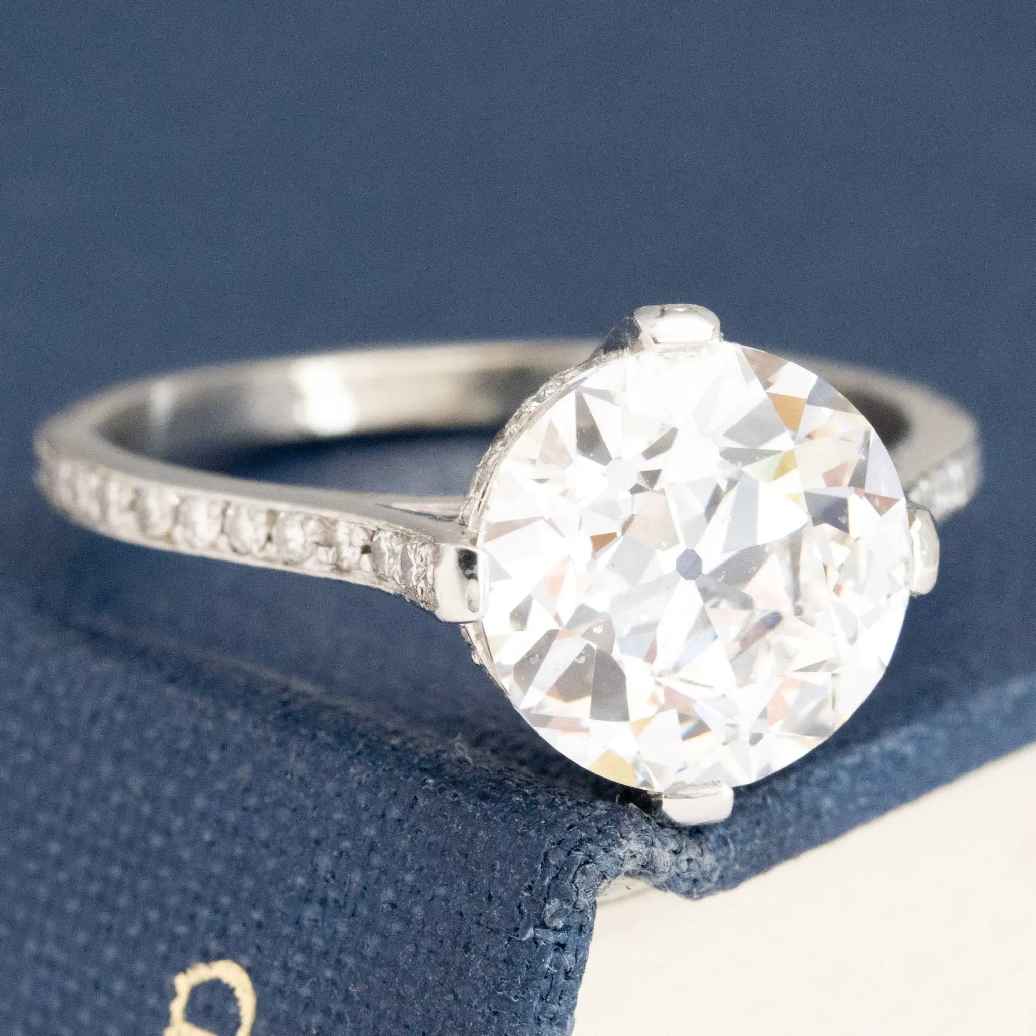 3.19ct Old European Cut Diamond Solitaire, GIA F SI