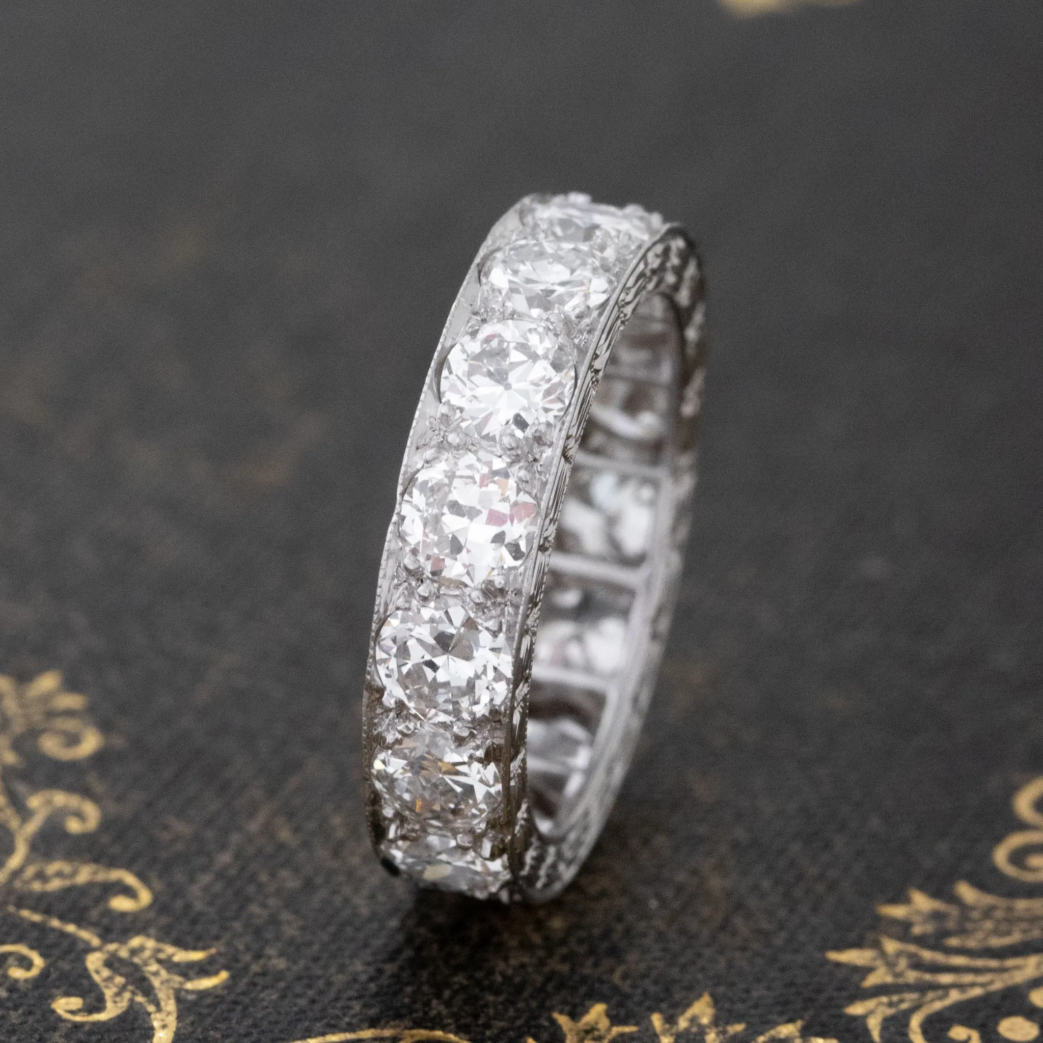 3.30ctw Antique Old European Cut Diamond Eternity Band