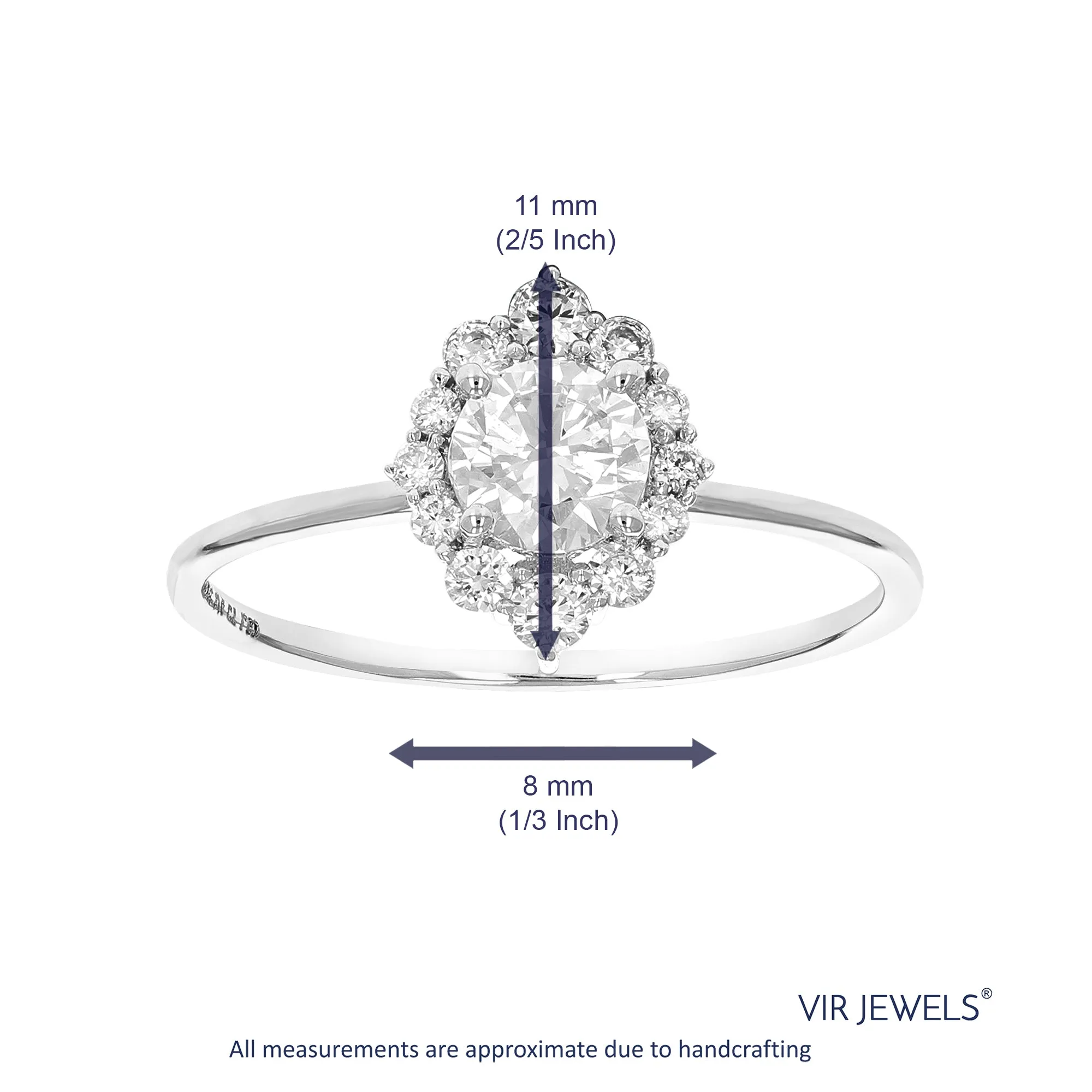 3/4 cttw Lab Grown Diamond Engagement Rings in 14K White Gold