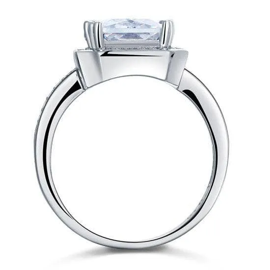 4 Carat Rectangle Wedding Engagement Ring Jewelry