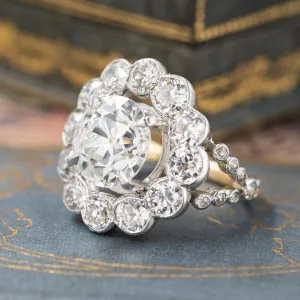 4.46 Carats Old European-Cut Diamond Ring