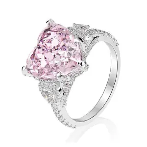 5.0 Ct Pink Heart Cut Diamond Engagement Ring
