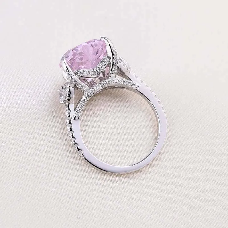 5.0 Ct Pink Heart Cut Diamond Engagement Ring