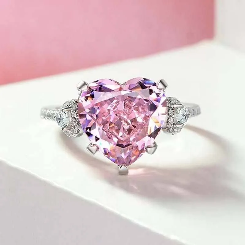 5.0 Ct Pink Heart Cut Diamond Engagement Ring