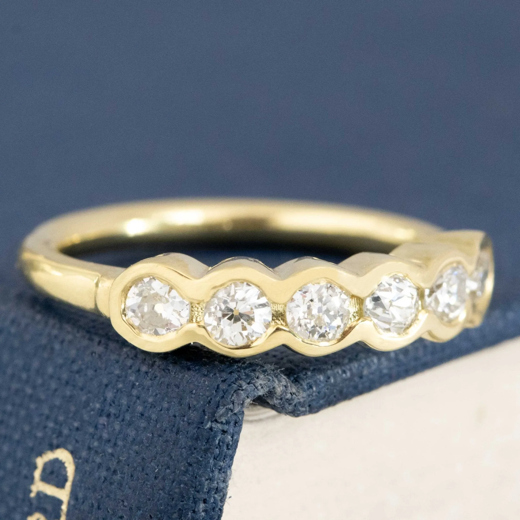 .52ctw Old European Cut Diamond Half-Bezel Band